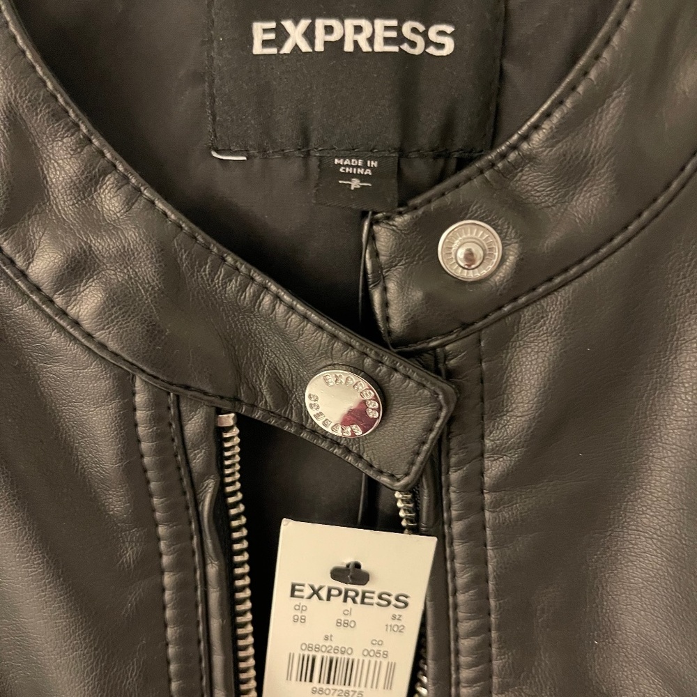 Black leather blazer